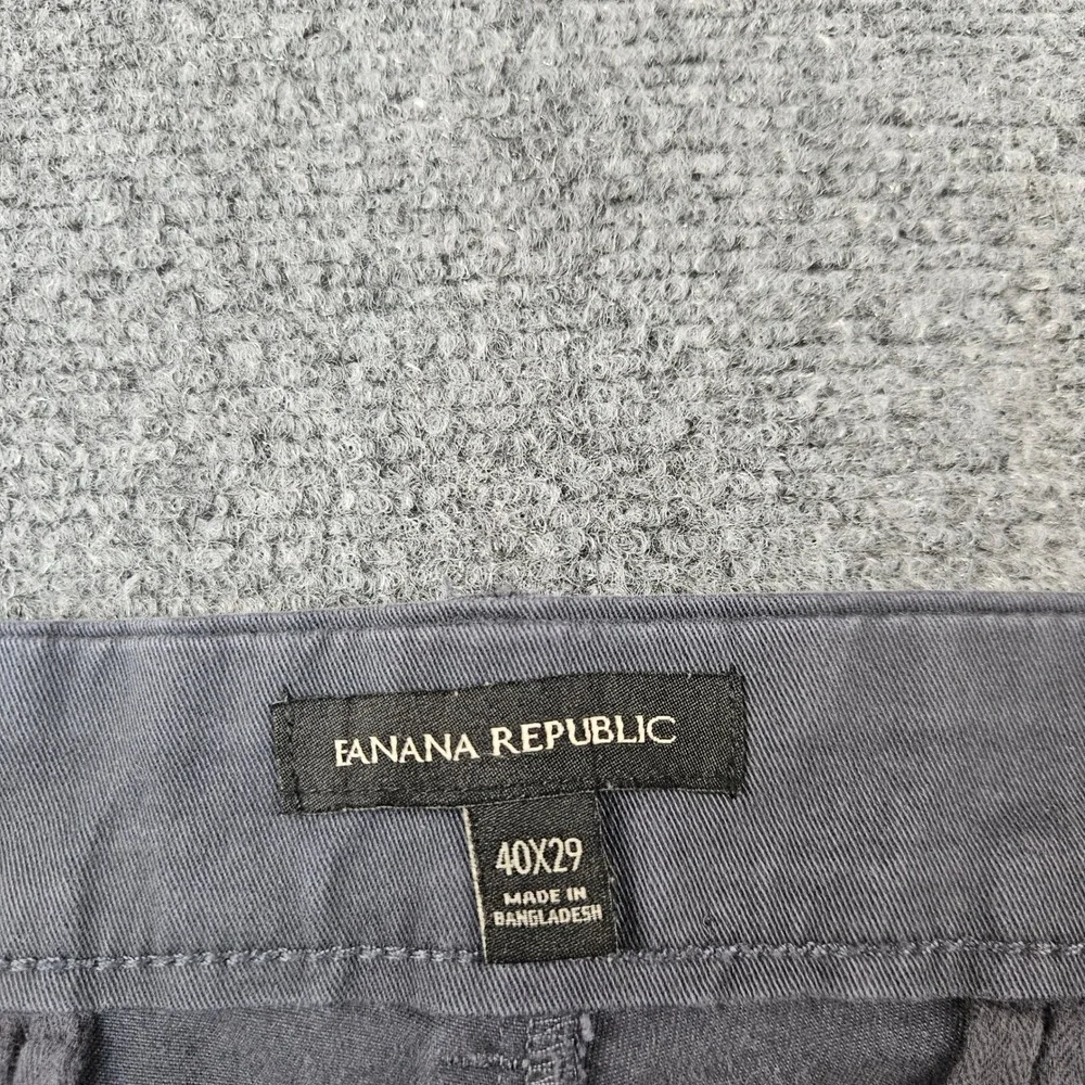 Banana Republic Fulton Skinny Chino Pants Mens 40x29 Gray Stretch Cotton Twill